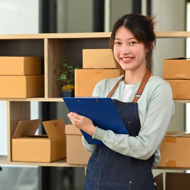 mujer preparando un emprendimiento